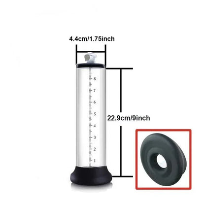 Clear cylinder showing size