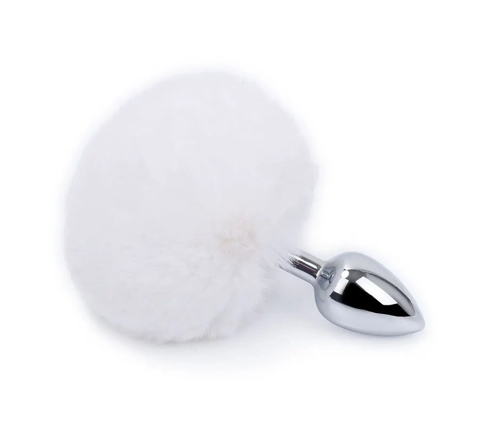 Close-up of plush rabbit tail texture