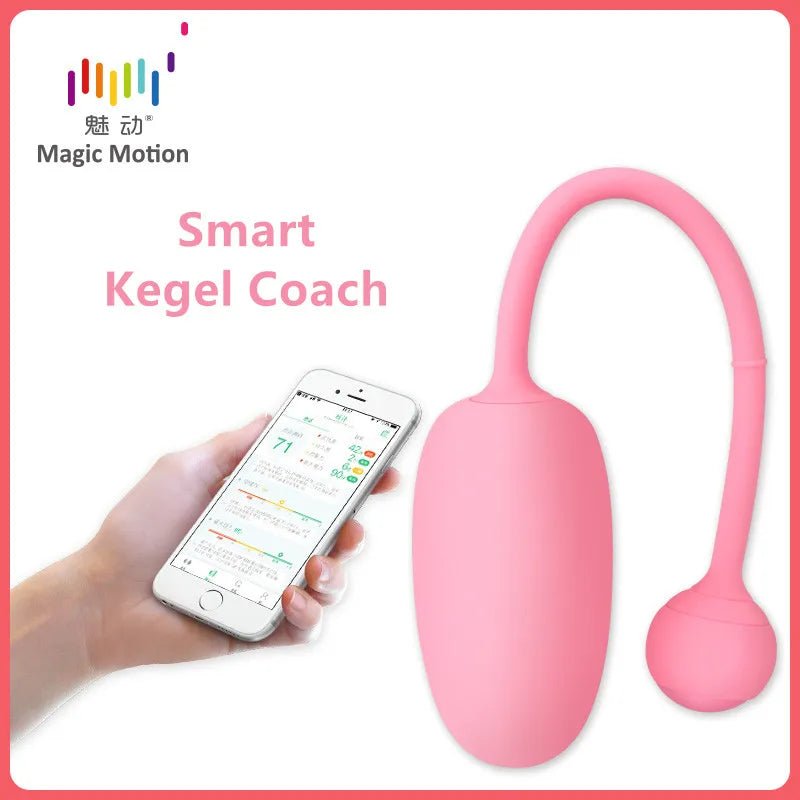 Kegel trainer showing attachment cord or retrieval string