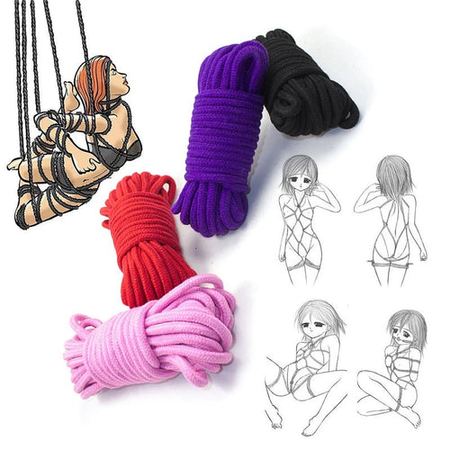 Bdsm Fetish Adult Products Cotton Rope Bondage Cuff Set