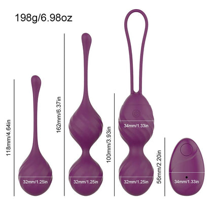 Multiple kegel ball sizes displayed together