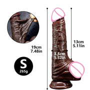 Realistic Dildo with Sliding Skin and Suction Base