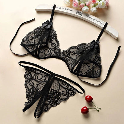Lingerie worn by model   full outfit view