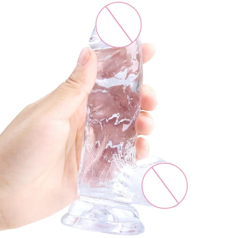 Close-up of material texture and finish on artificial toy for women with powerful suction cup delight