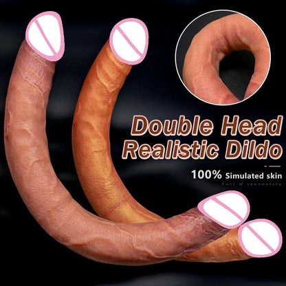 40cm flesh Double Head Dildo Long Realistic Dildo Double Ended Dildo Flexible intimate for Women pleasureor adult toys for Lesbian