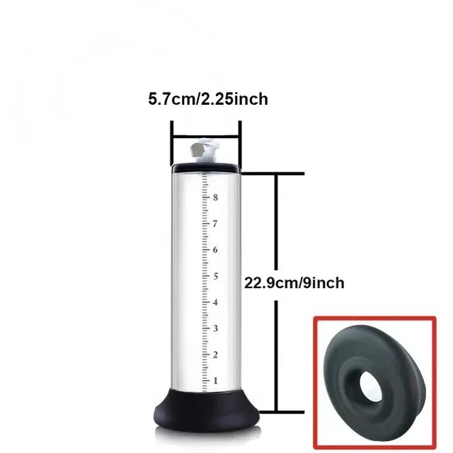 Clear cylinder showing size