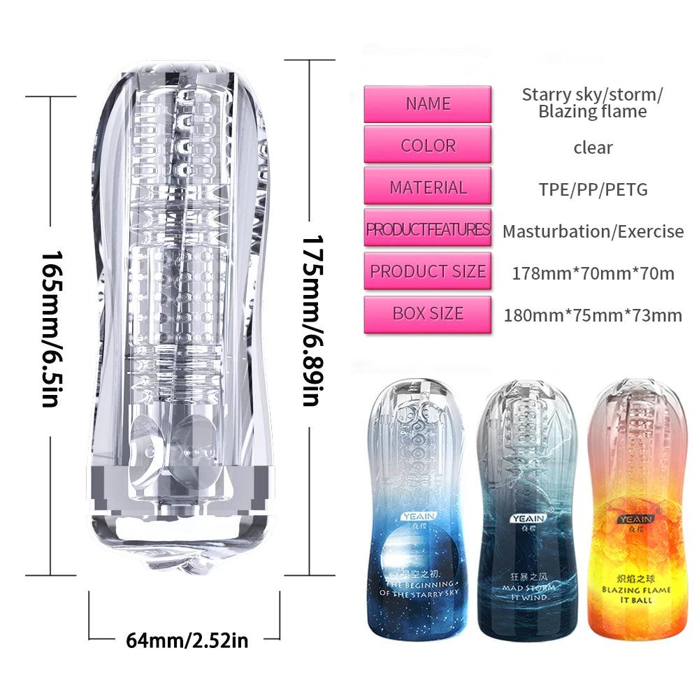 Rear or angled view of male pleasure device for ultimate soft texture experience