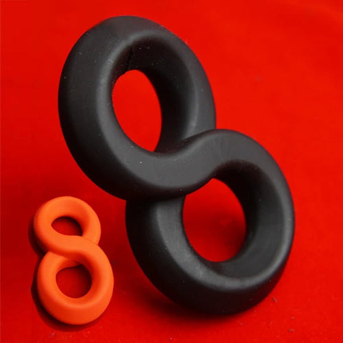 Front view of tugger balls stretcher dual support device for pleasure on white background