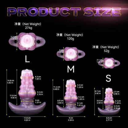 Side profile of licker silicone monster toy for adventurous pleasure fun showing shape and proportions