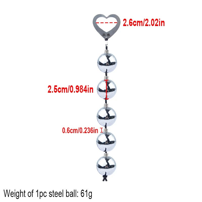 Kegel trainer showing attachment cord or retrieval string