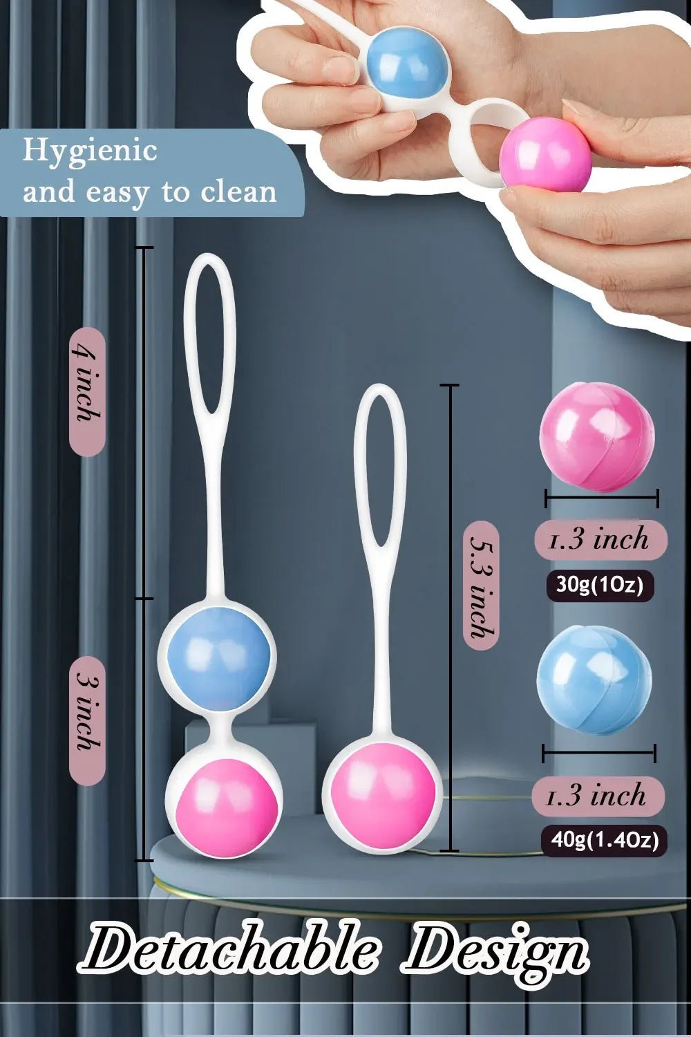 Side profile of kegel trainer showing shape