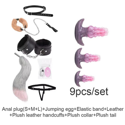 Packaging and accessories included with licker silicone monster toy for adventurous pleasure fun