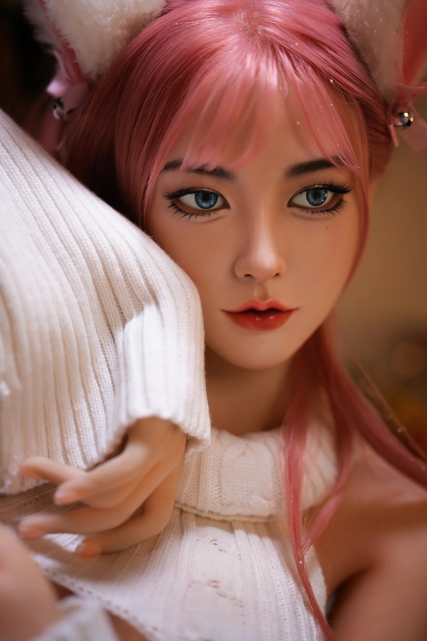 Close-up of realistic skin texture on adult companion