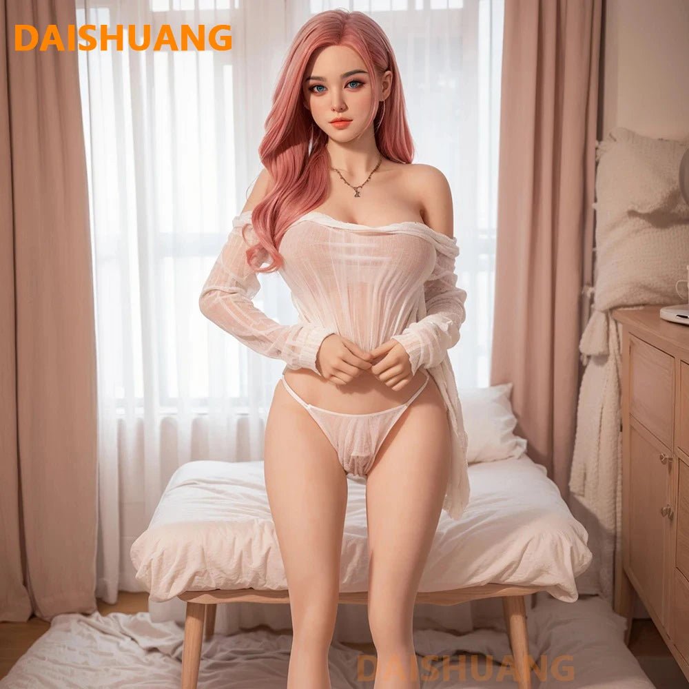 Front view of realistic adult companion for male pleasure 18+ unique design on white background