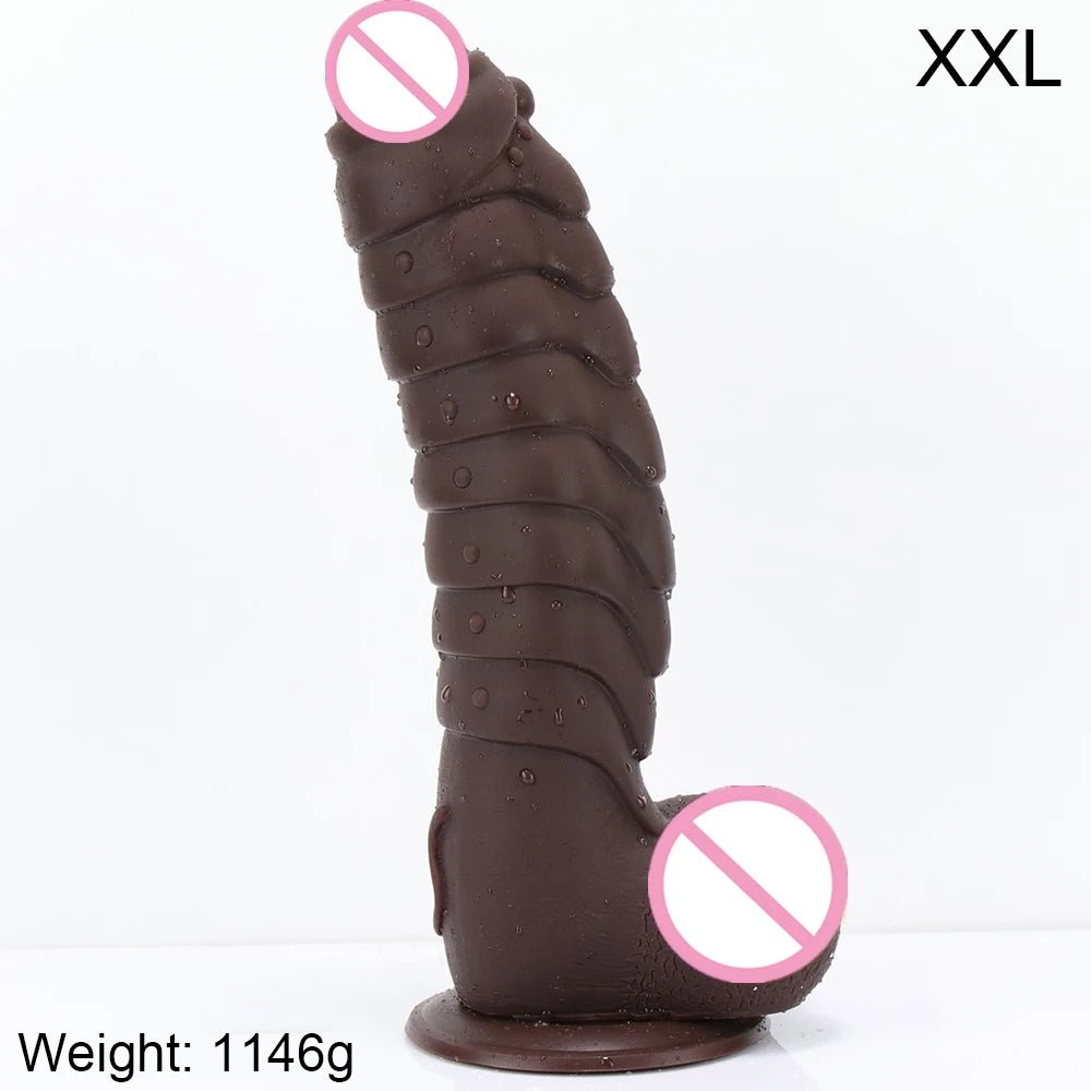Size comparison of xxl huge realistic dragon scales with suction cup enjoyment with scale reference