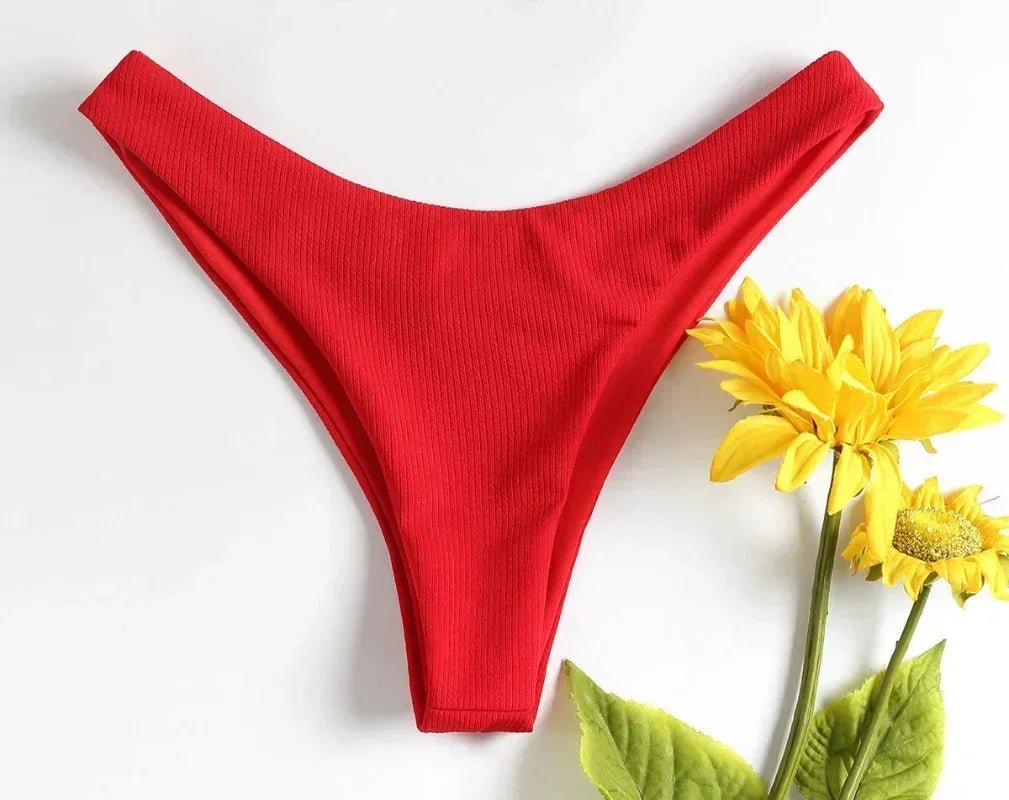Lingerie set components laid flat