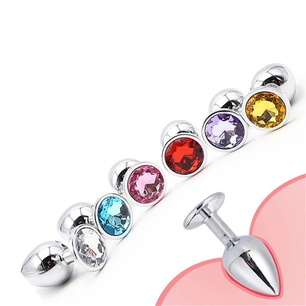 Side profile of round stainless steel adult plug
