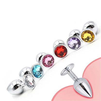Side profile of round stainless steel adult plug