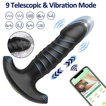 Side profile of telescopic prostate massager showing shape