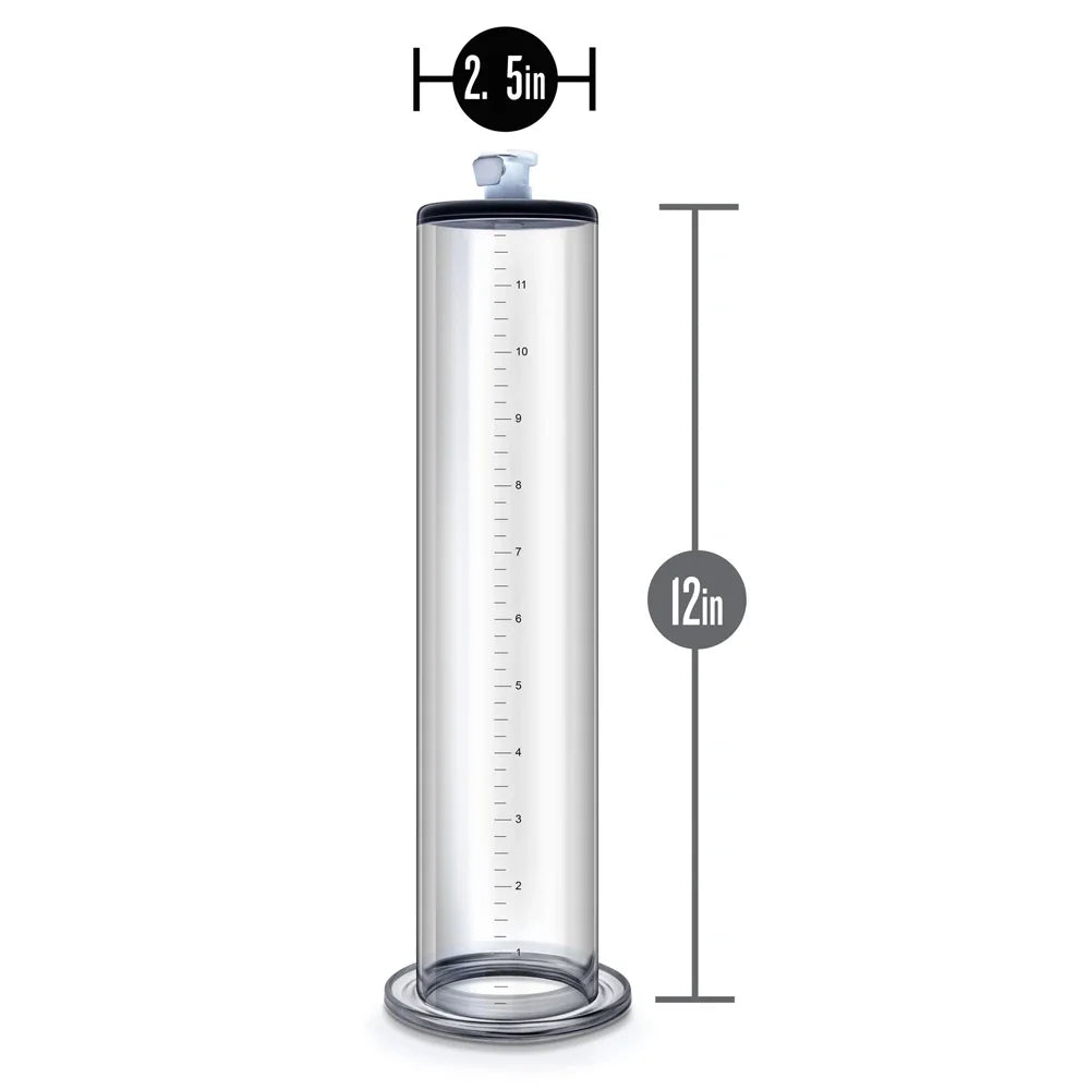 Clear cylinder showing size