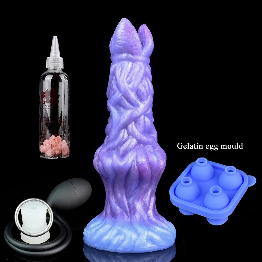 Detail shot of base or attachment on colmiss silicone pneumatic ovipositor for unique pleasure experience