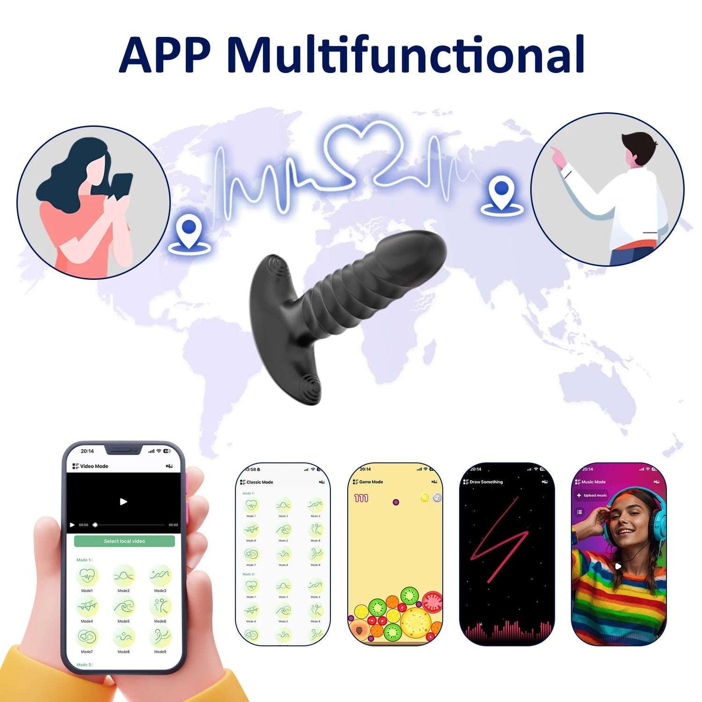 App pairing screen for wireless prostate massager