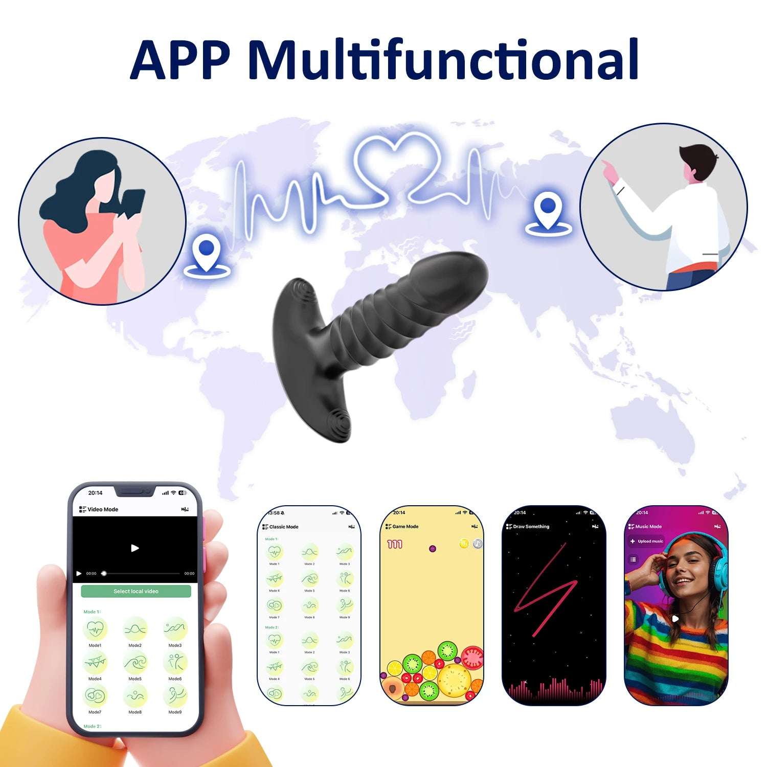 App pairing screen for wireless prostate massager