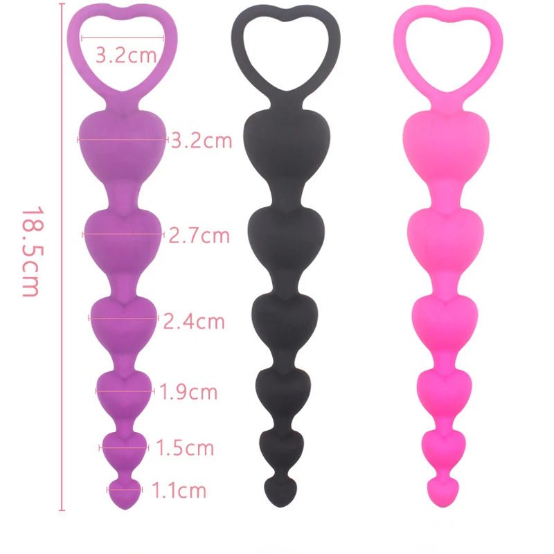 Close-up of heart-shaped beads on plug