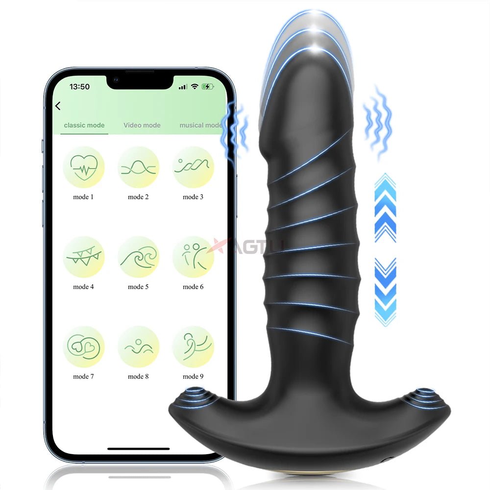 Telescoping action demonstration of prostate massager
