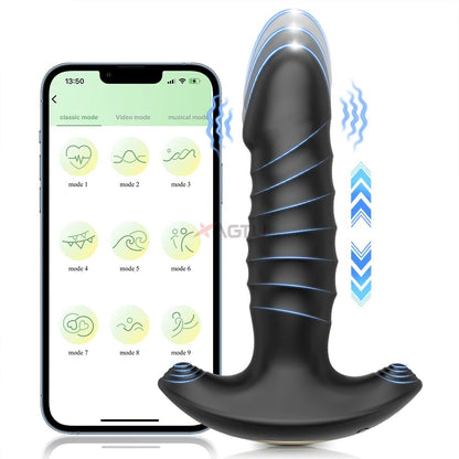 Telescoping action demonstration of prostate massager