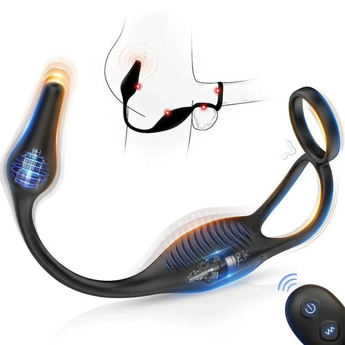 Remote Control Prostate Massager – Vibrating Anal Plug with Penis Ring