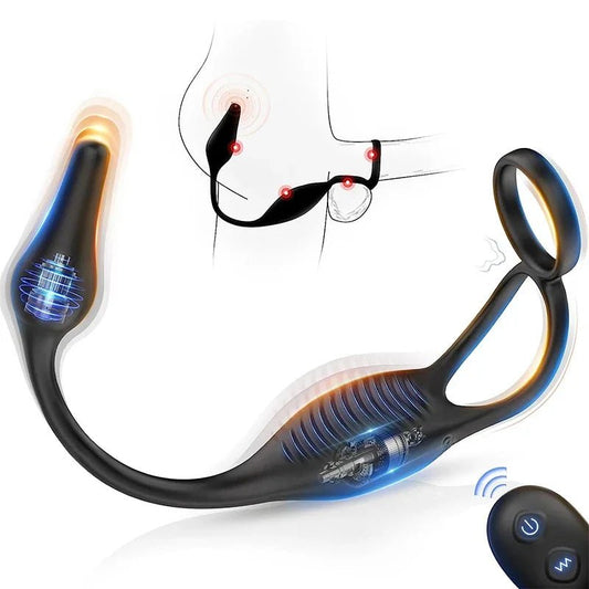 Remote Control Prostate Massager – Vibrating Anal Plug with Penis Ring
