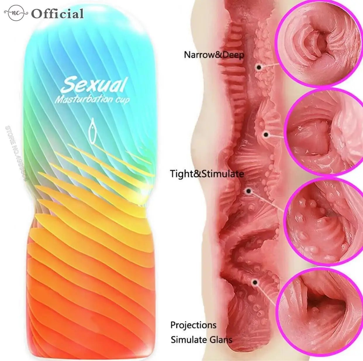 Side profile of male pleasure device