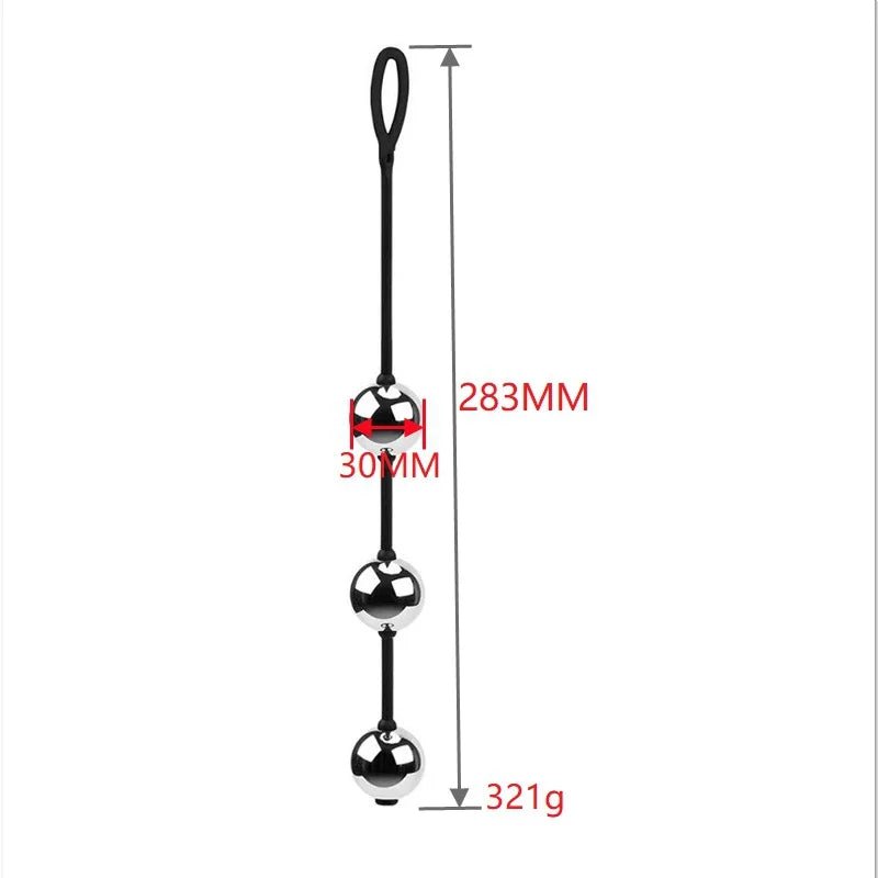 Kegel trainer showing attachment cord or retrieval string