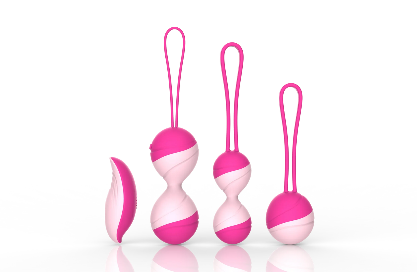 Multiple kegel ball sizes displayed together