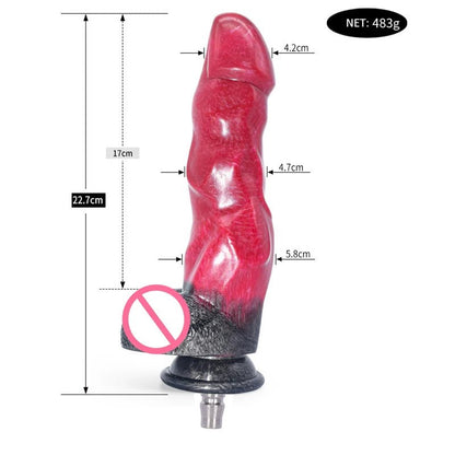 Size comparison of rough beast silicone animal toy for ultimate pleasure experience with scale reference