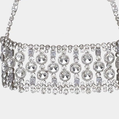 Size comparison of stone fans round top jewellery woman 2024 rhinestone with scale reference