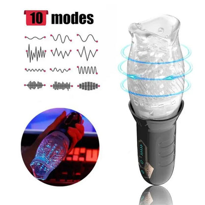 Side profile of rotation erotica gadgets for men for ultimate pleasure experience showing shape and proportions