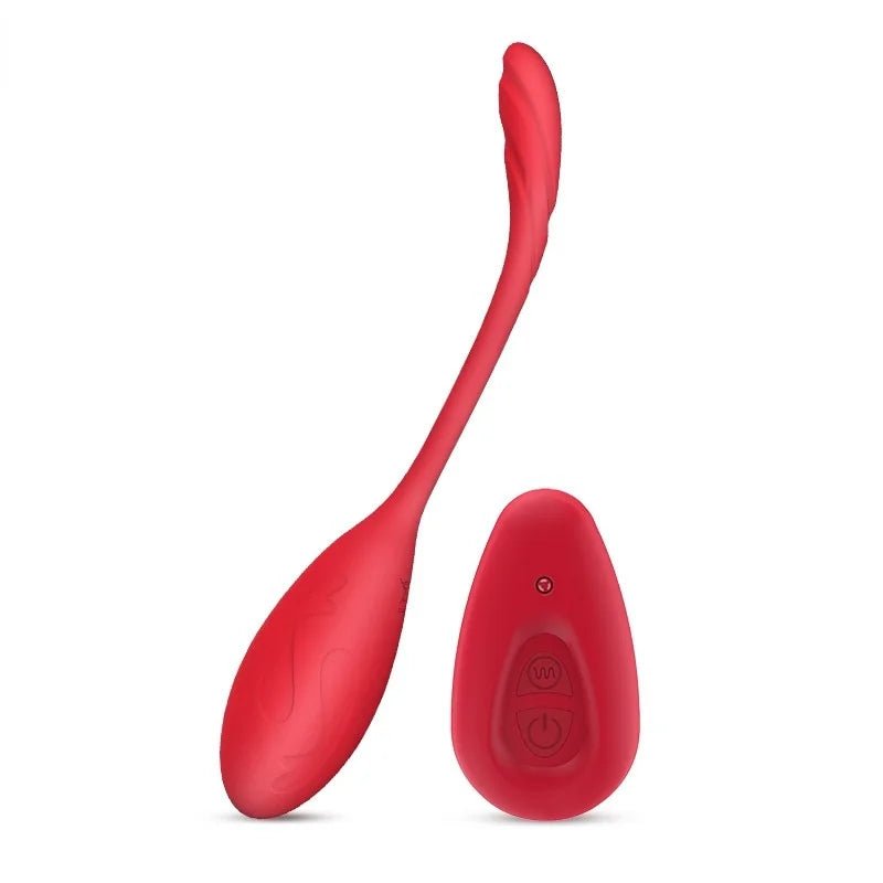Kegel trainer showing attachment cord or retrieval string