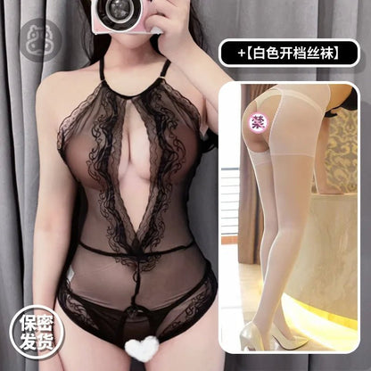 Lingerie worn by model   full outfit view