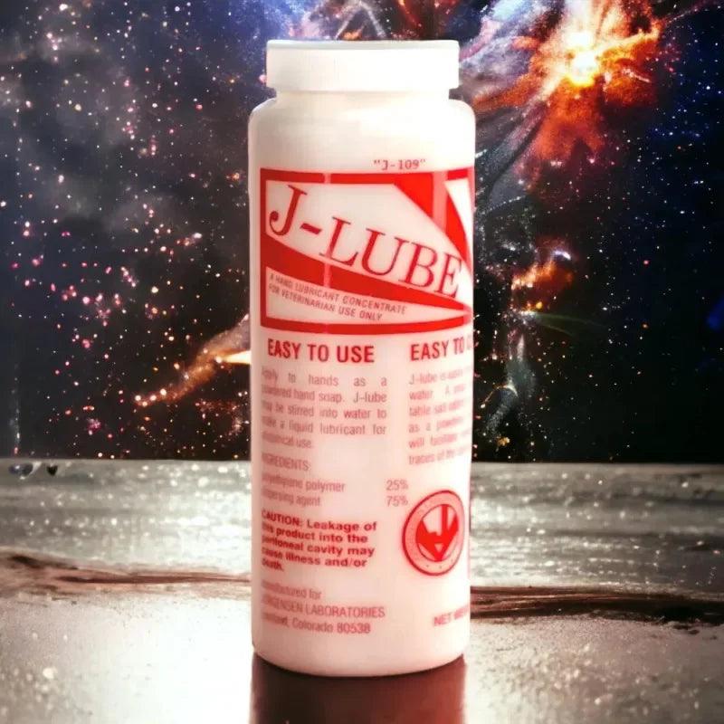 Front view of fisting j-lube concentrated gel oil for ultimate pleasure on white background