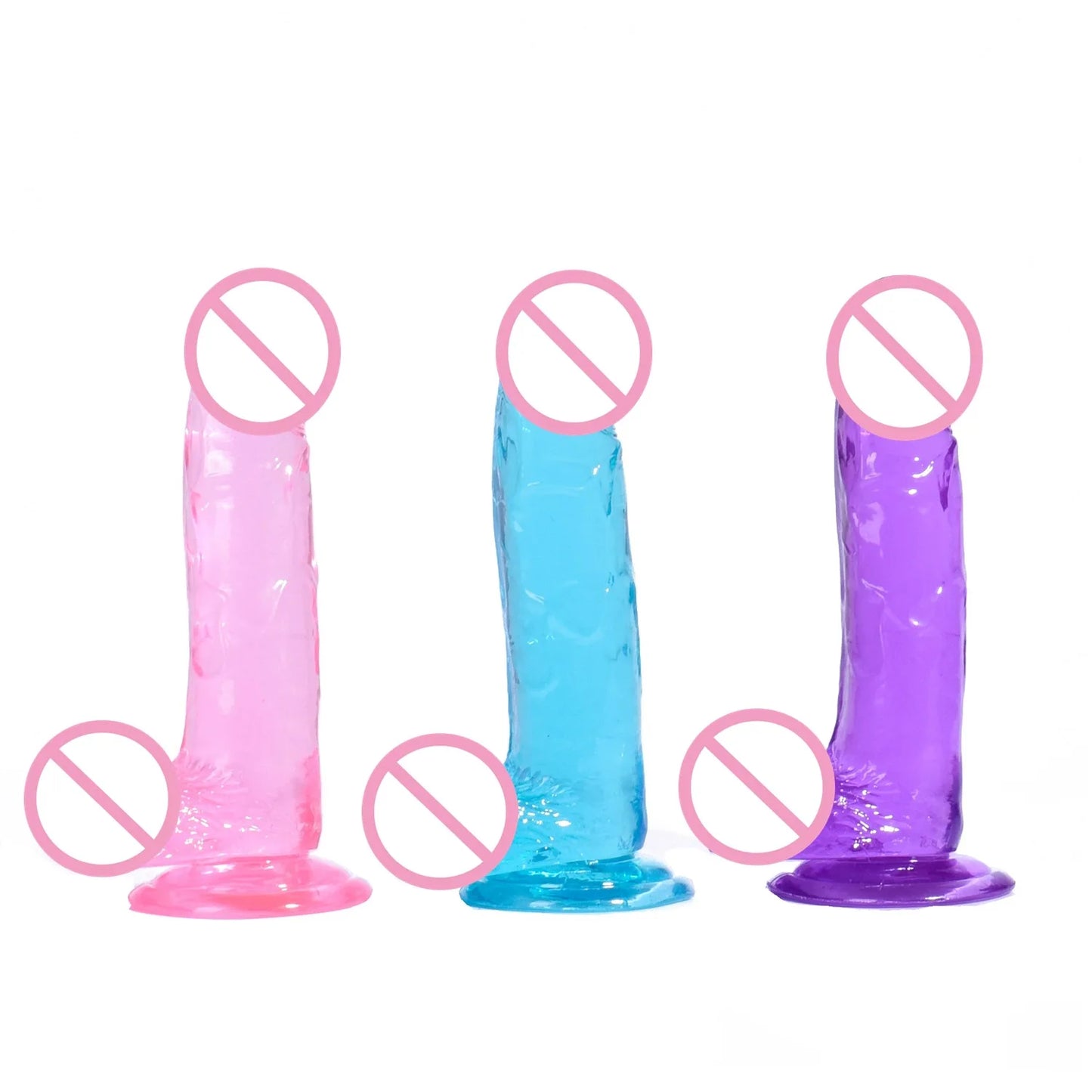 Rear or angled view of artificial toy for women with powerful suction cup delight