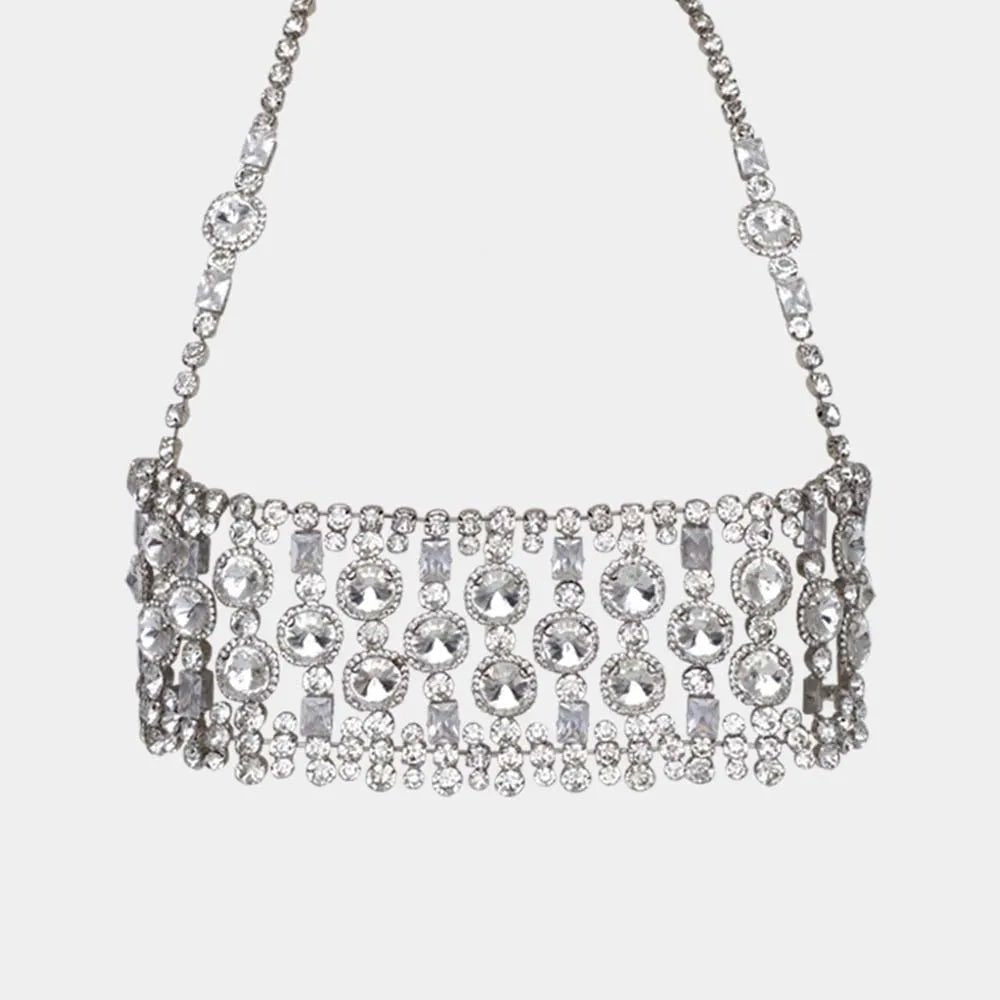 Side profile of stone fans round top jewellery woman 2024 rhinestone showing shape and proportions