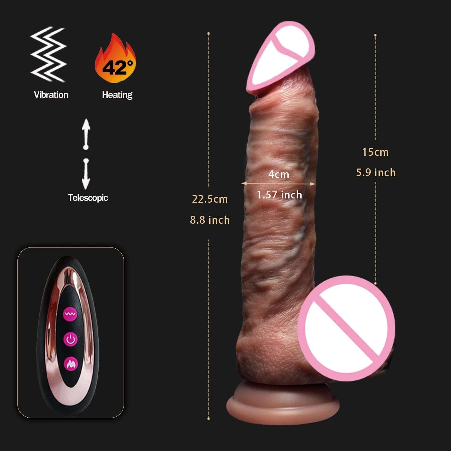 Erotic Dildo Telescopic Vibrator Female intimate Penetration Realistic Large intimate adult plug With Female adult toys Heated Thruster