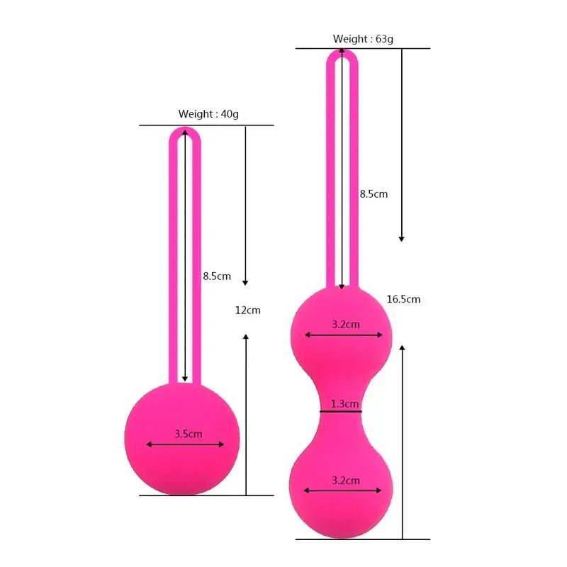 Kegel trainer showing attachment cord or retrieval string