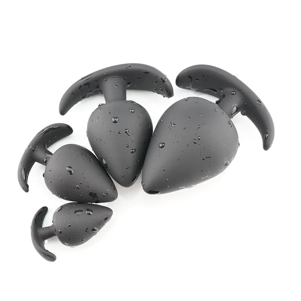 Side profile of large silicone plug showing tapered shape