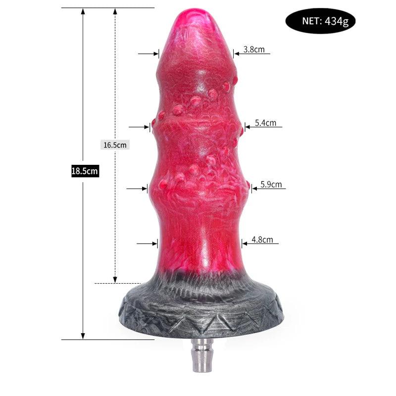Side profile of rough beast silicone animal toy for ultimate pleasure experience showing shape and proportions