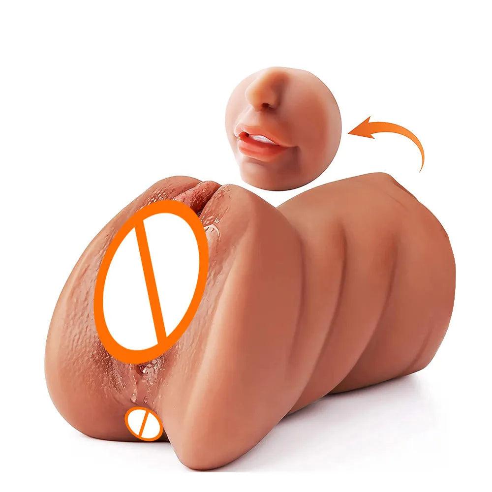 Measurement and dimensions of 3in1 realistic mouth & butt for ultimate male pleasure