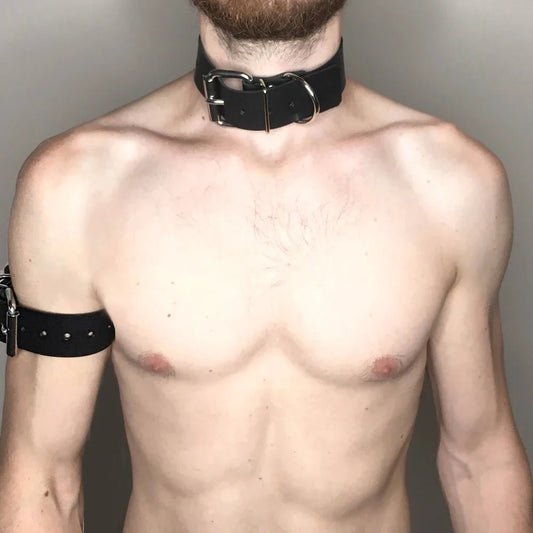 Harajuku Gothic Punk Bdsm Choker Collar Leather Harness