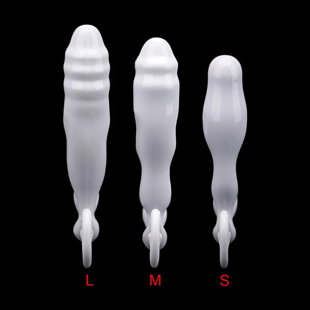 Tip close-up of firm silicone adult toy